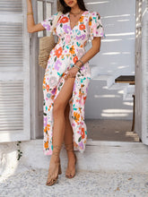 Load image into Gallery viewer, Elegant Printed V-Neck Short Sleeve Maxi Dress Beautiful Casual Women Long Dress
