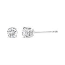 Load image into Gallery viewer, 14K White Gold 5/8 Cttw Round Brilliant-Cut Lab Grown Diamond Classic 4-Prong Push back Stud Earrings (F-G Color, VS1-VS2 Clarity)

