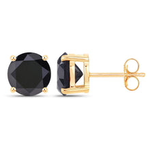 Load image into Gallery viewer, 4.91 Carat Genuine Black Diamond 14K Yellow Gold Earrings

