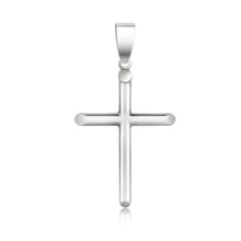 Load image into Gallery viewer, 14k White Gold Slim Cross with Tapered Ends Pendant
