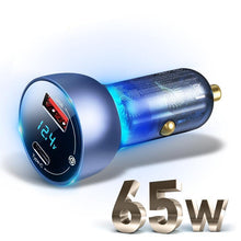 Load image into Gallery viewer, 65W USB Car Charger Quick Charge QC4.0 QC3.0 Type C PD Fast Car Charging Portable Charger
