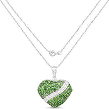 Load image into Gallery viewer, 4.51 Carat Genuine Chrome Diopside and White Topaz .925 Sterling Silver Pendant
