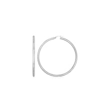 Load image into Gallery viewer, Sterling Silver Large Hoop Earrings with Braid Texture
