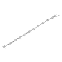Load image into Gallery viewer, .925 Sterling Silver 2 1/2 Cttw Diamond Pear Shaped and Bezel Link Bracelet (I-J Color, I2-I3 Clarity) - 7.5 "
