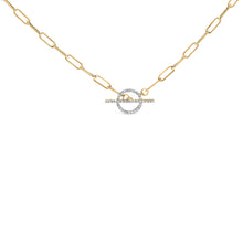 Load image into Gallery viewer, 14KT Yellow Gold 1/4 Cttw Diamond  Toggle Clasp Paperclip Link Necklace (I-J Color, I1-I2 Clarity) - 18" Inches
