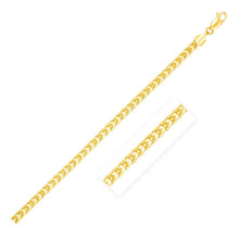 Load image into Gallery viewer, 2.7mm 14k Yellow Solid Gold Diamond Cut Round Franco Chain
