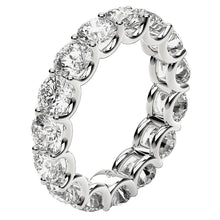 Load image into Gallery viewer, Round Cut Lab Grown Diamond Eternity Ring in 14k White Gold (5 cttw FG/VS2)

