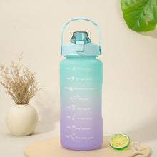 Load image into Gallery viewer, 2L Large Capacity Water Bottle With Straw With Time Marker Frosted Cup Girls Large Portable Travel Bottles Sports Fitness Cup Water Bottle With Time Marker 2L Drinking Bottles With Straw BPA Free 2L Leakproof Sports Water Bottles For Fitness Gym
