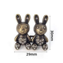 Load image into Gallery viewer, 2Pcs Bear Shaped Adjustable Jean Button Waist Buckle Snap Pants Buckle Extender Replacement Jeans Button Safety Pins No Sew Detachable Waist Body Fit Tighten Safety Pins
