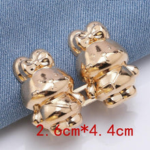 Load image into Gallery viewer, 2Pcs Bear Shaped Adjustable Jean Button Waist Buckle Snap Pants Buckle Extender Replacement Jeans Button Safety Pins No Sew Detachable Waist Body Fit Tighten Safety Pins
