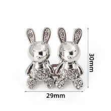 Load image into Gallery viewer, 2Pcs Bear Shaped Adjustable Jean Button Waist Buckle Snap Pants Buckle Extender Replacement Jeans Button Safety Pins No Sew Detachable Waist Body Fit Tighten Safety Pins
