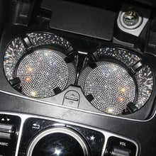 Load image into Gallery viewer, 2PCS Diamond Car Coaster Water Cup Slot Non-Slip Mat Silica Gel Pad Bling Car Coasters Silicone Crystal Car Cup Holder Mat Car Gadget Universal Bling Car Cup Mat Holder Insert Crystal Rhinestone Vehicle Cup Coaster Bling Car Accessories for Woman
