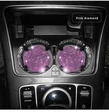 Load image into Gallery viewer, 2PCS Diamond Car Coaster Water Cup Slot Non-Slip Mat Silica Gel Pad Bling Car Coasters Silicone Crystal Car Cup Holder Mat Car Gadget Universal Bling Car Cup Mat Holder Insert Crystal Rhinestone Vehicle Cup Coaster Bling Car Accessories for Woman
