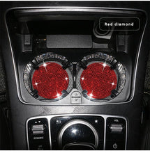 Load image into Gallery viewer, 2PCS Diamond Car Coaster Water Cup Slot Non-Slip Mat Silica Gel Pad Bling Car Coasters Silicone Crystal Car Cup Holder Mat Car Gadget Universal Bling Car Cup Mat Holder Insert Crystal Rhinestone Vehicle Cup Coaster Bling Car Accessories for Woman
