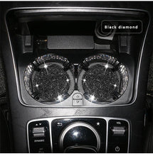 Load image into Gallery viewer, 2PCS Diamond Car Coaster Water Cup Slot Non-Slip Mat Silica Gel Pad Bling Car Coasters Silicone Crystal Car Cup Holder Mat Car Gadget Universal Bling Car Cup Mat Holder Insert Crystal Rhinestone Vehicle Cup Coaster Bling Car Accessories for Woman
