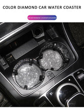 Load image into Gallery viewer, 2PCS Diamond Car Coaster Water Cup Slot Non-Slip Mat Silica Gel Pad Bling Car Coasters Silicone Crystal Car Cup Holder Mat Car Gadget Universal Bling Car Cup Mat Holder Insert Crystal Rhinestone Vehicle Cup Coaster Bling Car Accessories for Woman
