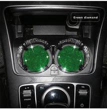Load image into Gallery viewer, 2PCS Diamond Car Coaster Water Cup Slot Non-Slip Mat Silica Gel Pad Bling Car Coasters Silicone Crystal Car Cup Holder Mat Car Gadget Universal Bling Car Cup Mat Holder Insert Crystal Rhinestone Vehicle Cup Coaster Bling Car Accessories for Woman
