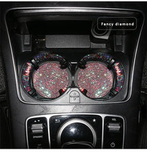 Load image into Gallery viewer, 2PCS Diamond Car Coaster Water Cup Slot Non-Slip Mat Silica Gel Pad Bling Car Coasters Silicone Crystal Car Cup Holder Mat Car Gadget Universal Bling Car Cup Mat Holder Insert Crystal Rhinestone Vehicle Cup Coaster Bling Car Accessories for Woman
