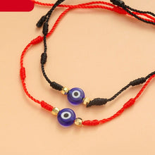 Load image into Gallery viewer, 2pcs Eye Pendant Couple Bracelet Lucky Jewelry Braided Rope Bracelets Fashion Card Good Luck Pinky Promise Distance Matching Bracelets For Couple Friendship Family Adjustable Hand-Woven Cords Rope Thread Bracelet Protection Jewelry
