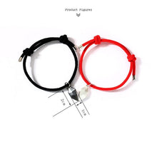 Load image into Gallery viewer, 2Pcs Heart Matching Friendship Couple Minimalist Bracelet Rope Braided Magnetic Distance Bracelet Magnetic Matching Heart Bracelet For Him Her Couple Gift For Girlfriend Boyfriend Lover Wife Husband
