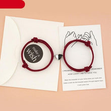 Load image into Gallery viewer, 2pcs Magnet Couple Bracelet Heart Pendant Jewelry Lucky Knitting Rope Bracelets Couple Bracelets Mutual Attraction Bracelets Vows Of Eternal Love Jewelry Gifts For Boyfriend Girlfriend Best Friend
