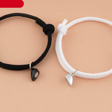 Load image into Gallery viewer, 2pcs Magnet Couple Bracelet Heart Pendant Jewelry Lucky Knitting Rope Bracelets Couple Bracelets Mutual Attraction Bracelets Vows Of Eternal Love Jewelry Gifts For Boyfriend Girlfriend Best Friend
