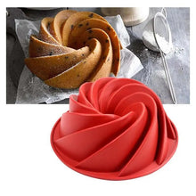 Load image into Gallery viewer, 2PCS New Luxury Large Spiral shape silicone Bundt Cake Pan 10- inch, Bread Bakeware Mold baking Tools Cyclone Shape Cake Mould  Baking Tool
