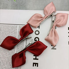 Load image into Gallery viewer, 2pcs Ribbon Standing Hair Bows Clips Vintage Bowknot Side Hairpin Cute Girls Barrettes Headdress  Hair Accessories for Women
