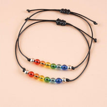 Load image into Gallery viewer, 2Pcs/ Set Rainbow Bracelet Rainbow Rope Jewelry Women Men Modern Adjustable Bracelet Gift Couple Cord Bracelets Rainbow Friendship Bracelets Relationship Connection Bracelet For Women
