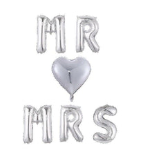 Load image into Gallery viewer, 2pcs/lot Good Quality 36inch Round White and black Print Mr&amp;Mrs Latex Balloons For Happy Wedding And  Valentine's Day
