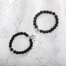 Load image into Gallery viewer, 2pcs/set Couple Bracelets Natural Stone Beads Heart Shaped Distance Magnet Attraction Couples Matching Stone Bracelet For Women Men Girl Boy Best Friend Healing Friendship Bracelet
