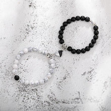 Load image into Gallery viewer, 2pcs/set Couple Bracelets Natural Stone Beads Heart Shaped Distance Magnet Attraction Couples Matching Stone Bracelet For Women Men Girl Boy Best Friend Healing Friendship Bracelet
