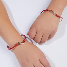Load image into Gallery viewer, 2pcs/set Together Forever Love Infinity 8 Charm Bracelet Red String Couple Bracelets Wish Jewelry Long Distance Matching Bracelets For Best Friend Mother Daughter 17-30cm
