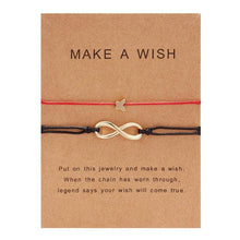 Load image into Gallery viewer, 2pcs/set Together Forever Love Infinity 8 Charm Bracelet Red String Couple Bracelets Wish Jewelry Long Distance Matching Bracelets For Best Friend Mother Daughter 17-30cm
