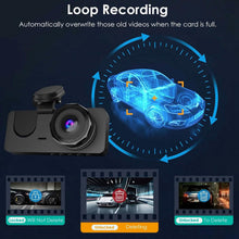Load image into Gallery viewer, 3 Channel Dash Cam Front Inside Rear Vehicle Driving Recorder Car DVR
