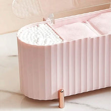 Load image into Gallery viewer, 3 Compartments Cotton Swab Storage Box
