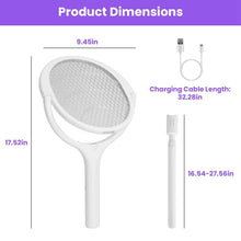 Load image into Gallery viewer, 3-in-1 90º Rotating Electric Bug Zapper Racket
