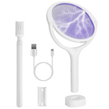 Load image into Gallery viewer, 3-in-1 90º Rotating Electric Bug Zapper Racket
