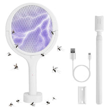 Load image into Gallery viewer, 3-in-1 90º Rotating Electric Bug Zapper Racket
