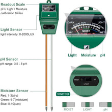Load image into Gallery viewer, 3-in-1 Soil Moisture/Light/pH Tester
