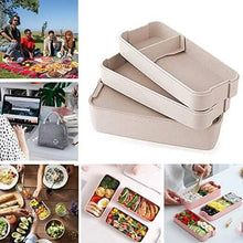 Load image into Gallery viewer, 3-Layer Stackable Bento Box Japanese Lunch Box Kit with Spoon &amp; Fork
