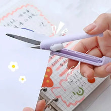 Load image into Gallery viewer, 3-Pack: 2-in-1 Pen Style Scissors with Paper Cutter
