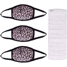 Load image into Gallery viewer, 3-Pack: Adult Cotton Reusable Face Masks with 10 Filters
