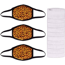 Load image into Gallery viewer, 3-Pack: Adult Cotton Reusable Face Masks with 10 Filters

