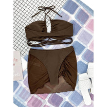 Load image into Gallery viewer, 3-Pack: Criss Cross Halter Bikini Swimsuit &amp; Beach Skirt
