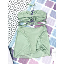 Load image into Gallery viewer, 3-Pack: Criss Cross Halter Bikini Swimsuit &amp; Beach Skirt
