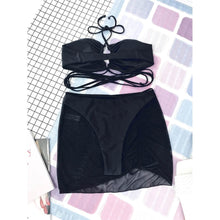 Load image into Gallery viewer, 3-Pack: Criss Cross Halter Bikini Swimsuit &amp; Beach Skirt
