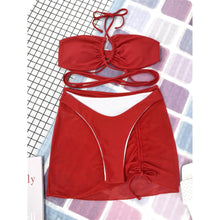 Load image into Gallery viewer, 3-Pack: Criss Cross Halter Bikini Swimsuit &amp; Beach Skirt
