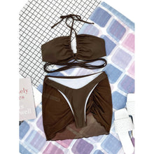 Load image into Gallery viewer, 3-Pack: Criss Cross Halter Bikini Swimsuit &amp; Beach Skirt

