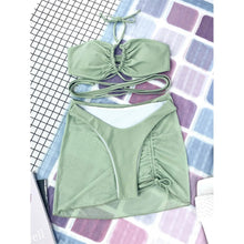 Load image into Gallery viewer, 3-Pack: Criss Cross Halter Bikini Swimsuit &amp; Beach Skirt
